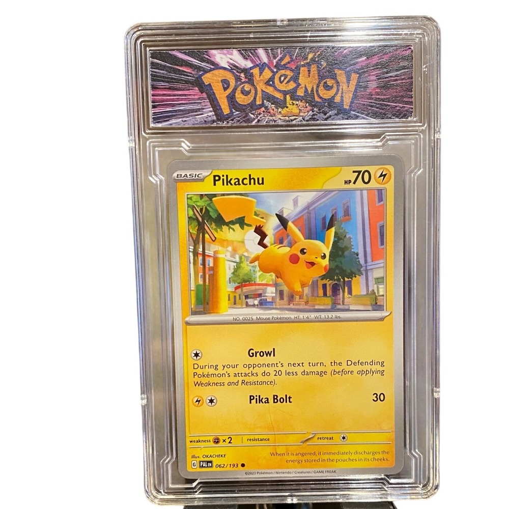 Pokémon TCG Pikachu‎ Paldea Evolved Custom Slab Card 062/193 NM/M Condition